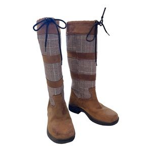 Dublin Ladies River Plaid Boots Size 7 Regular Calf
